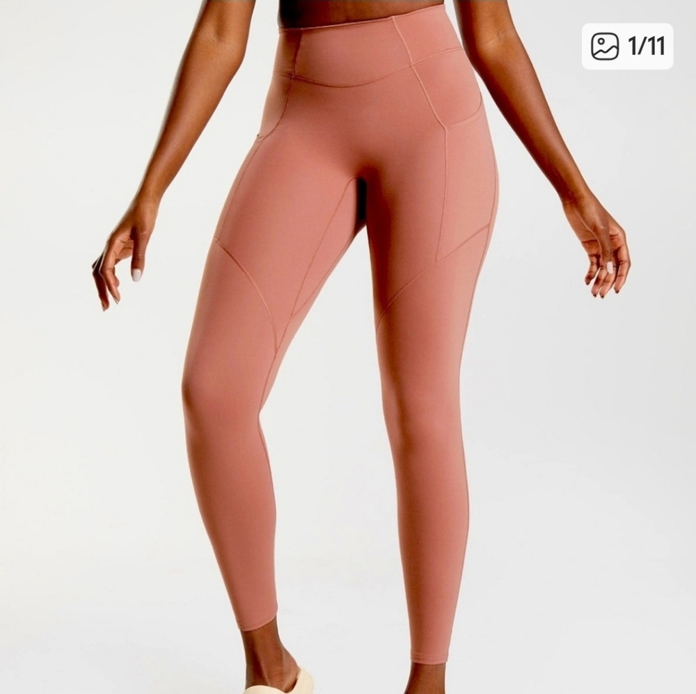 Gymshark Rose Rust High-Waisted Seam Detail Leggings